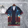 Дизайнерская рубашка мужская пуговица рубашка с печеночной рубашкой для боулинга гавайская цветочная повседневная шелковая рубашка мужская стройная платье с коротким рукавами гавайская футболка A23