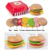 Baby Toy Kitchen Toys Burger Set Real Life Cosplay Monterssori Education Wood Toys for Children Party Game Christmas Gift 240420