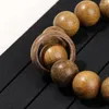 Strand JD 15mm Braccialetti di perle rotondo di sandalo verde naturale con annatura di preghiera di preghiera di preghiera di meditazione vintage Mala