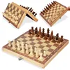 Magnetyczne drewniane składane szachy Zestaw Felood Game Board 24 cm*24 cm wnętrza przechowywania dorosłych dzieci prezent rodzinna gra szachowa 240415