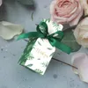 Gift Wrap 50Pcs Box Party Candy Paper Boxes Baby Dessert Bag Thank You Packaging Decoration Flower Guests Forest Green