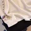 Bluzki damskie koszule uwikłane kobiety są dopasowane eleganckie kobiety bluzki bluzki damski biały kwiat odzież szyfonowa 2405
