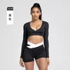 Active Shirts Crop Deep V Neck Tight Gym Long Sleeve Sports Soft Oversize Sexy Cut Top Running Fitness Yoga T Shirt For Women