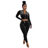 Sexy Two-Piece Pantsuit Set Winter Long Sleeve Set Clothing Crop Tops Velvet Velour Tracksuits For Women 240419