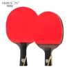 Huieson 6 Star ترقية Table Tennis Gracket 7 طبقات مزدوجة Face Rubbers Carbon Fiber Ping Pong Bat with Cover 2pcs 240419