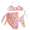 Women's Swimwear 2024 Bikini Swimsuit Three Piece Set Printed Sexy And Charming Split Style Outdoor Vacation Beach