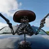 Creative Unique Cool Cowboy Skull Sculpture Vintage 3D Coiote Rocket Sculpture Metal Car Hood Ornament 240429