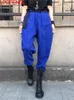 Jeans pour femmes en 2024 Spring Loose Vintage Cross-pantalons élastiques Taies Blue Denim Jean Pantalons HARAJUKU HAREM PANT