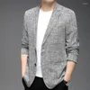 Men's Suits 2024 Men Blazer Spring Fashion Brand High Quality Cotton Slim Fit Suit Classic Solid Single Breasted Coats Business B178