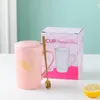 Becher Farbe Glasur Keramik Tasse Geschenkbox Set ein Paar Tassen Hochzeit süßer Kaffee und