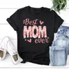 T-shirts pour femmes maman jamais la fête des mères maman sublimation avec des manches courtes florales