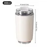 Water Bottles 350ml Walking Thermal Mug Milk White Coffee High-value Office Drop-proof Double Layer Vacuum