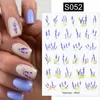 Harunouta Simple Flowers 3D Nail Stickers Gold Heart French Tip Lines Leopard Print Design Adhesive Sliders Manicure Decals 240430