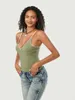 Tank da donna femminile Summer CamiSole Sleevevelette Spaghetti Cingcio a V Deep Neck Patchwork Tops Casual Slip Streetwear