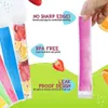 Sacs à popsicle avec entonnoir jetable des moules de gel de loutre à zip scellées scellées bricolage Frozen Treats smoothies Ice Pops 240429