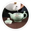 Ensembles de thé en céramique chinois Kung Fu Ensemble de thé en porcelaine artisanale en porcelaine à la main couverte de thé 6 tasses à thé