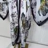 Kimono Beach Wear Women Sexy Dress Up Cardigan Stamping Retro Print Płaszcz Abayas Dubai Luxury Muzułmanin