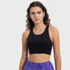 Donne di colore solido Donne Fitness reggiseno L-36 palestra yoga canotte senza schienale posteriore atletico ritaglio cross-abbigliamento da allenamento soft shirt con torace