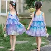 Robes de fille qui vous aiment les filles d'été pourpre cosplay gilet sans manches pour peu avec accessoires de fête