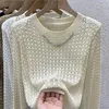 Maglioni femminili svuotati sottile maglione a maglia a maniche lunghe per 2024 primavera/estate dolce e piccante Top Top Trend di fascia alta