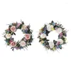 Fleurs décoratives Spring Season Rose Wreath Artefact Silk Flower Pendant Art Artists Supplies for Festival Holiday Year