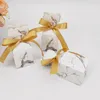 Prezent DIY Paper Wedding Pressing Baby Shower Party Favor Boxes Delikatne pudełko cukierkowe z tagami wstążki 50pcs
