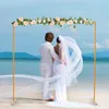 Party Decoration Wedding Arch Stand avec bases Easy Assembly 6.6x6,6 pieds Square Garden Metal Abor for Weddings Event