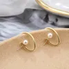 Gestüt Ohrringe 2024 Trend Geometrische Goldene Perle Ohrring Koreanische Persönlichkeit Retro Mode Frauenparty Schmuckgeschenke