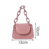 Sac petit volet carré crossbody fashion qualité pu cuir en cuir de cuir pu pour femme sac à main femelle en acrylique épaule de la chaîne de la chaîne