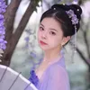 Haarclips Purple Flower Clip Pearl Tassel Zijpen voor meisjes Hanfu Party Chinese stijl Bruiloft Accessoire Fairy Head Sieraden Gift