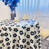Table Cloth Korean Floral Flower Black White Colorful Tablecloth For Dining Tea Coffee Cover Picnic Kitchen Decor