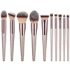 Makeup Brushes 10PCS Beauty Tools Champagne Gold Foundation Eye Shadow