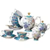 Чайные наборы с синим и золотым чаем для взрослых 21 кусок фарфоровой чай чайная чашка набор керамическая чайная керамика керамика