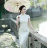 Abbigliamento etnico plus size 5xlmandarin ricamato Cheongsam vestidso cinese Elegante festa da sera Long Dress sexy Slizia per esibirsi Qipao