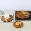 Plakalar tatlı ekmek akasya kauçuk ahşap yuvarlak meyve yemekleri tabak çay tepsisi yemek sofra takımları Japon mutfak eşyaları retro