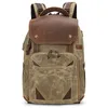 Backpack Pographie imperméable Retro Retro Batik Canvas Leather W Port USB Fit 15.4 pouce PACACIER PAMIÈRE SAG