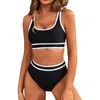 Damskie stroje kąpielowe 2pcs/set Kobiety Summer Bikini Zestaw bez szycia bez rękawów