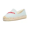 Lässige Schuhe Dzym Sommer Stickbrief Frauen Fishemen Flachs Canvas Espadrilles cool