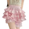 Damskie spodenki Fufucaillm Women Lolita Bloomers Plush Y2K Ruffle Warstwy koronkowe Dyniowe spodnie śliczne bokserki bokserskie dolne majtki