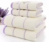 Wysokiej jakości luksus 100 lawendowa bawełniana bawełniana fioletowe białe ręczniki ręcznik