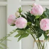 Fiori decorativi 2 testa artificiale peonia simulazione simulazione fiore matrimonio decorazione per la casa decorazione di seta regalo per la festa della mamma