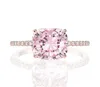 18k Rose Gold Pink Sapphire Diamond Ring 925 Sterling Silver Party Wedding Band Rings For Women Fine Jewelry246t9237100