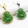 Green Buddhas Pendant Neklace For Women Inlaid Zircon Rhinestones Maitreya Buddha Nekclaces Hip Hop Men Charm Jewelry3306997