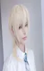 Peruker meifan kort cosplay lolita anime pruik manlig stil hår hög temperatur fiber syntetisk lång häststjärna ljus blond beskär fo8160979