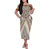 Party Dresses Print On Demand Off Shoulder Short Sleeve Bodycon Pencil Club Dress for Women Casual Polynesian Samoa Tribal Tattoo Style