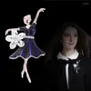 Broches prachtige kristallen balletdanser sieraden pinnen voor dame elegante damesbroche pin decoratieve pak kleding badges