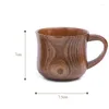 Gobelets 130 ml tasse en bois massif en bois avec poignée de la trompette à thé d'eau de jujube aigre pour le café de salon