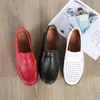 Chaussures décontractées en cuir authentique mocassins pour femmes Tendon Sole Slip-On Mom Flat