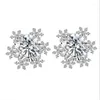 Stud -oorbellen hoogwaardige sneeuwvlokvorm kristallen kralen mode 1 paar wj584