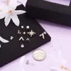 Boucles d'oreilles étoiles 9pair étoiles en V-Shape en laiton délicate zircone cubique pour femmes bijoux de boucles d'oreille bricolage